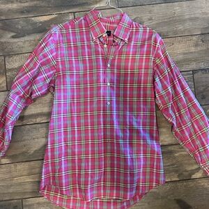 Vibrant Pink Plaid Casual Button Down Shirt